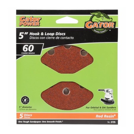 Gator Finishing 5PK 5 60G AO Sand Disc 3725